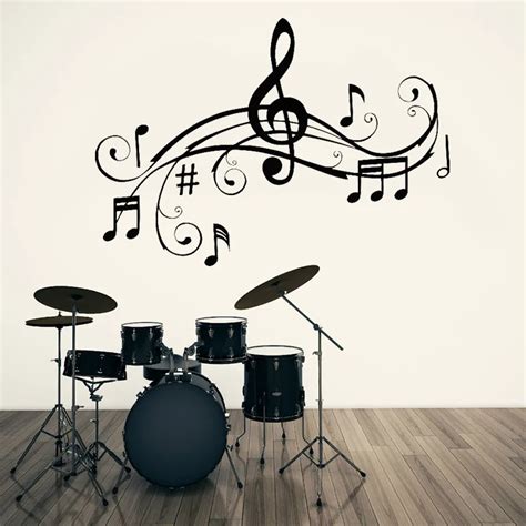 Aliexpress.com : Buy Musical Wave Home Decor Music Notes Wall Stickers ...