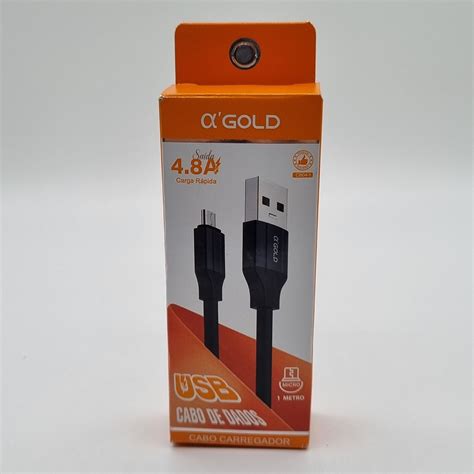 Cabo Usb Para V Micro Usb Refor Ado Turbo A A Gold