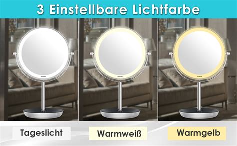 Amazon De Auxmir Kosmetikspiegel Wiederaufladbar LED Beleuchtet