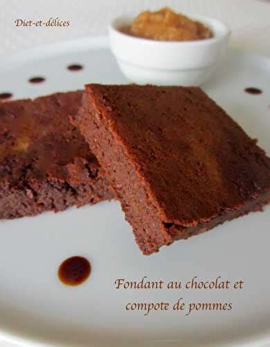 Fondant au chocolat et compote de pommes de Diet Délices et ses