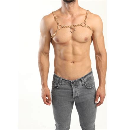 Body Chain Harness Men Gold Bodychain Man Harness Men Jewelry Etsy