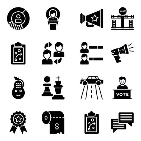 Set Of Politics Icons 16439619 Vector Art at Vecteezy