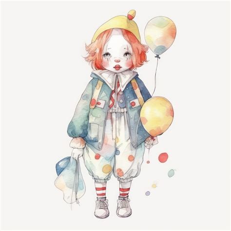 Premium Ai Image Clown Drawing On White Background Desktop