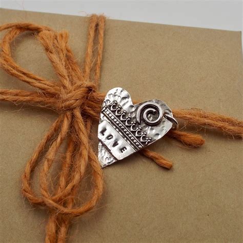 Love Heart Silver Pendant, Romantic Jewelry, Fancy Wire and Spiral Accents