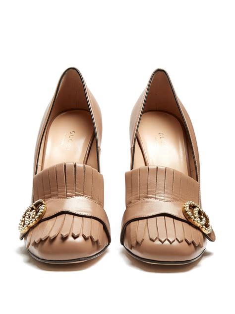 Gucci Marmont Fringed Leather Pumps Lyst