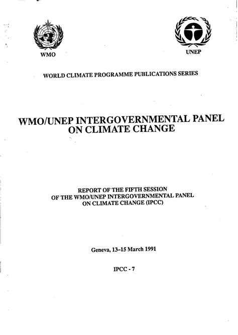 Report Of The Fifth Session Of The Intergovernmental Panel On Climate