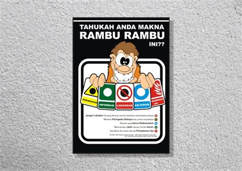 Jual Sp051 Poster K3 Safety A2 Frame Tahukah Anda Makna Rambu Rambu