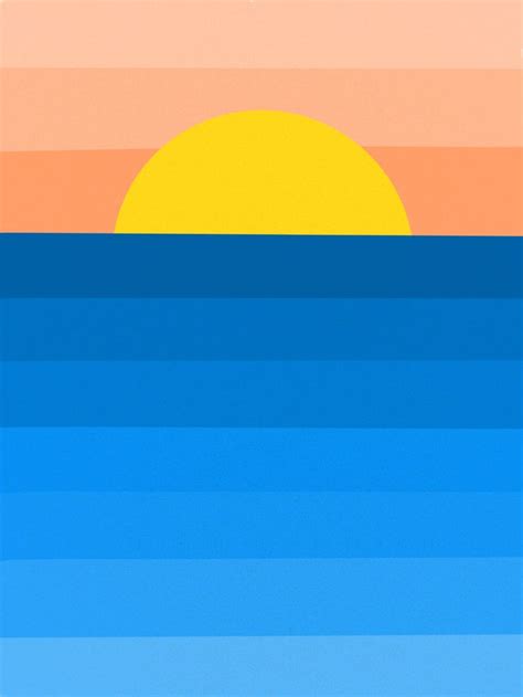 Minimal Sunrise Sunset Aesthetic In 2024 Digital Art Design Art