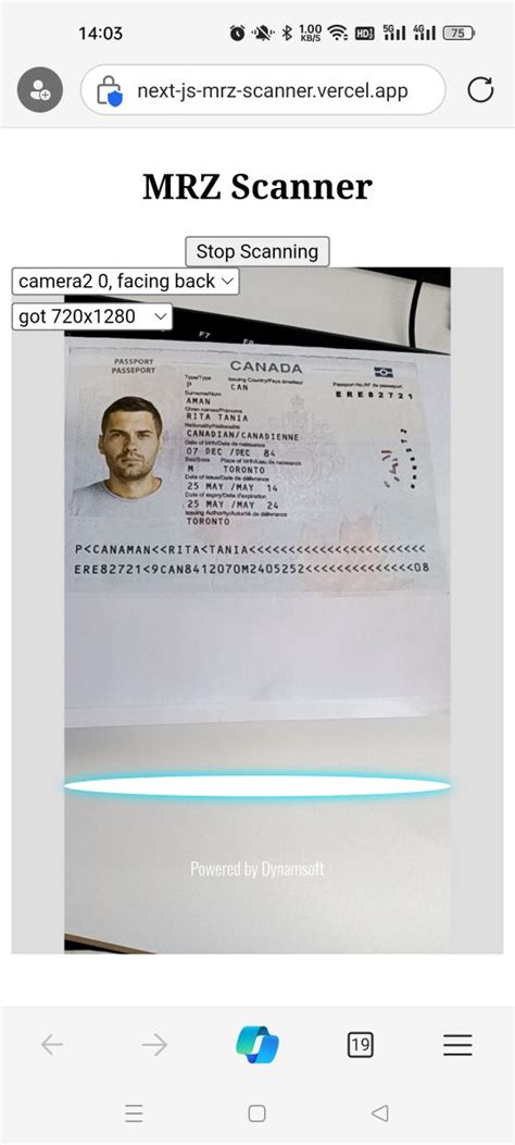 How To Scan Mrz In A Nextjs Application Dynamsoft Developers Blog