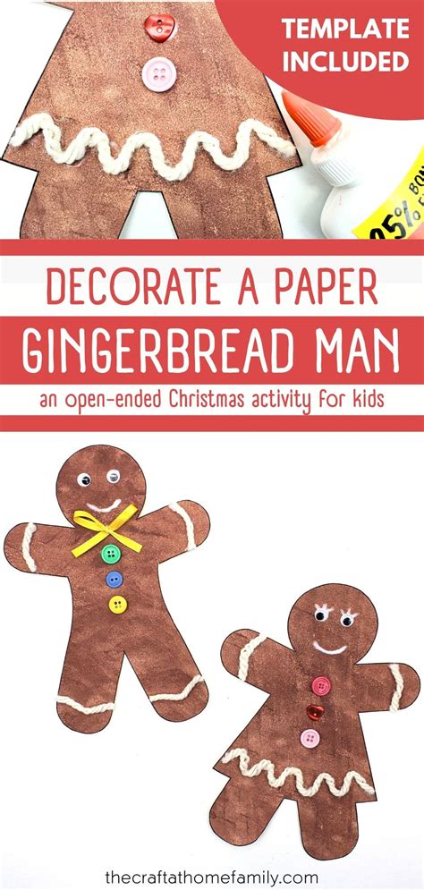 How To Decorate A Paper Gingerbread Man With Free Template The