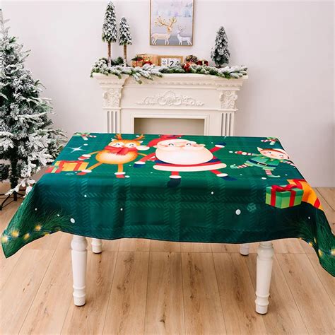 Mantel De Mesa Con Lazo De Pap Noel Con Forma De Mantel Mu Eco De