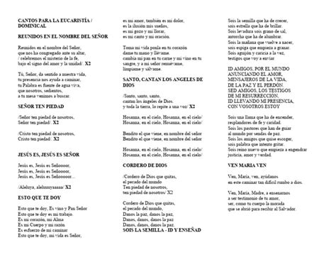 Cantos Para La Eucaristia Dominical Pdf Eucaristía María Madre