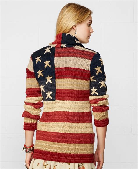 Lyst Denim Supply Ralph Lauren Oversize American Flag Cardigan In Blue