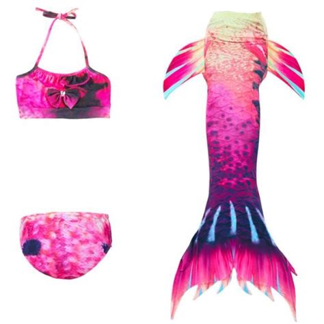 Maillot De Bain Fille Bikini Ensemble Trois Pi Ces Maillot De Bain Sir Ne Enfant Rose Dh