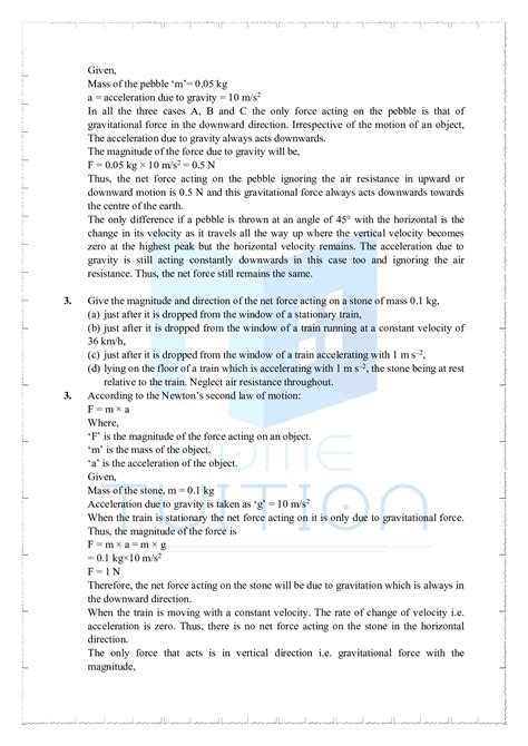 Ncert Solutions For Class 11 Physics Chapter 5 Laws Of Motion