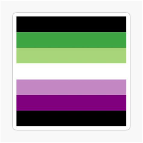 Acearo Purple Green Asexual Aromantic Pride Flag Queer Lgbt Sticker