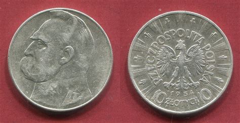 POLAND Polen 10 Zloty Silber 1934 Marschall Pilsudski Kursmünzen