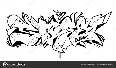 Wild Style Graffiti Lettering Street Traditional Block Letters Vector