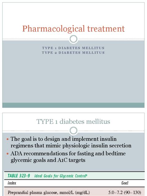 Pharmacological Treatment Type 1 Diabetes Mellitus Type 2 Diabetes Mellitus Pdf Diabetes