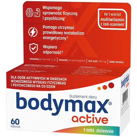 Bodymax Active мультивитамины, минералы, экстракт женьшеня и белого чая ...