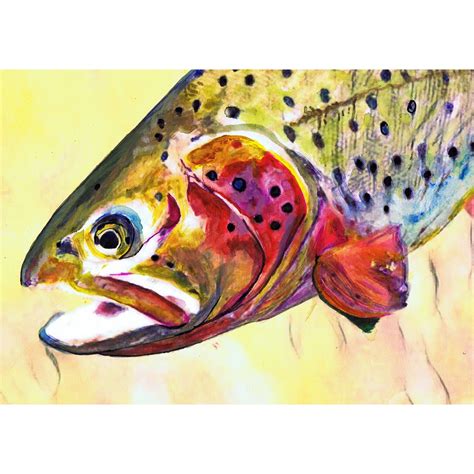 Fly Fishing Art Print Rainbow Trout Fisherman T Artist Signed 8x10