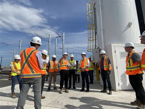 Officials tour Finch West LRT maintenance and storage facility