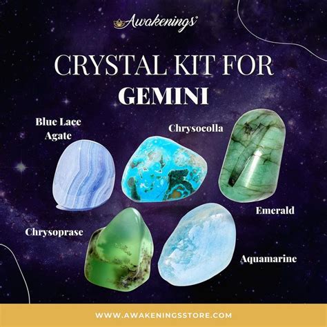 Taurus Astrological Zodiac Crystal Kit Crystals Gemini Zodiac Gemini