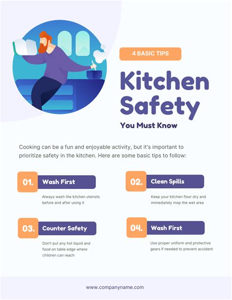 Patel Purple and Yellow Kitchen Safety Poster