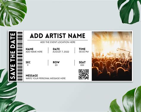 Concert ticket template editable event ticket – Artofit