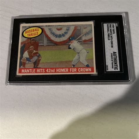 Mickey Mantle Topps Baseball Thrills Card Ny Yankees Sgc