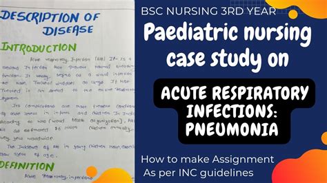 Pediatric Case Study On Acute Respiratory Infections Bsc Nursing