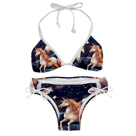 Starry Unicorn Swimsuit Bikini Set Detachable Sponge Adjustable Strap