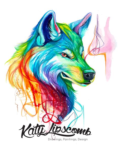 Colorful Wolf Print · Katy Lipscomb · Online Store Powered By Storenvy