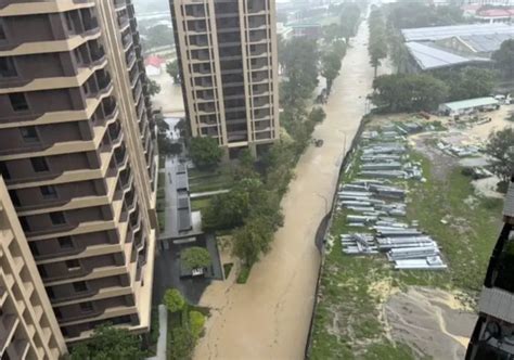 高雄馬路變「黃河」！美術館豪宅水淹輪胎高 左營區水淹進新建案 社會 Nownews今日新聞