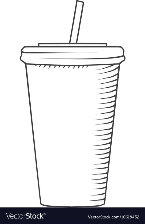 Plastic Cup With A Straw To Drink Royalty Free Vector Image