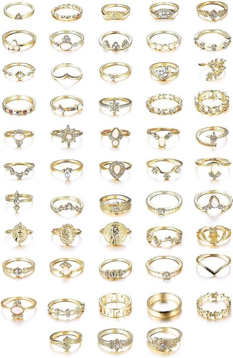 Dochais St Ck Vintage Knuckle Rings Set Stapelbar Finger Ringe Midi