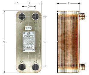 AIC L Line Brazed Plate Heat Exchangers Dimensional Outline