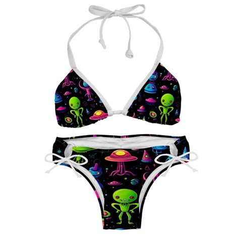 Alien Stylish Swim Suits Bikini Set Detachable Sponge Adjustable