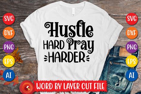 Hustle Hard Pray Harder SVG Design Graphic By MegaSVGArt Creative Fabrica