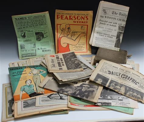 A Collection Of Early 20th Century Magazines And Newspapers Including The War Illustrated Pearsonand