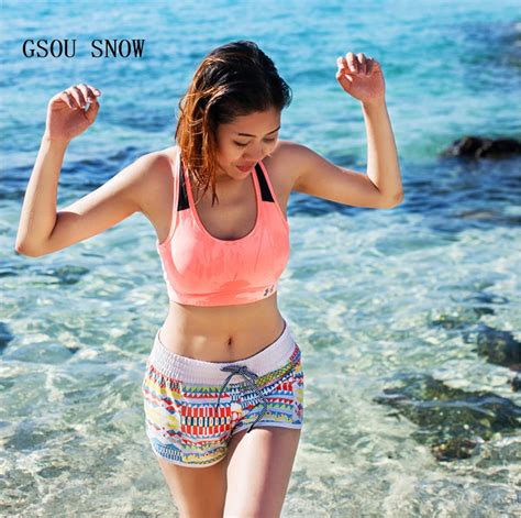 GSOU Pantalones Cortos De Playa Para Mujer Ba Ador Para Surf Bikini Con Estampado Colorido