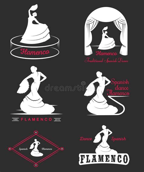 Set Logos And Badges Flamenco Stock Illustration Illustration Of