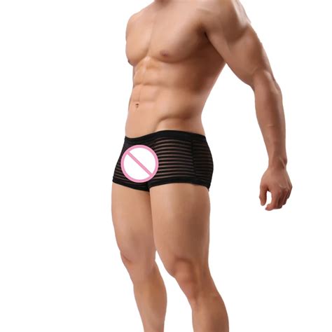 Sous V Tement Mode Boxeurs Transparents Hommes Sexy Maille Pure Sous