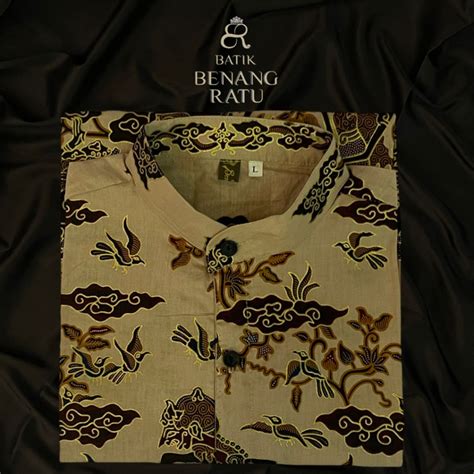 Jual Kemeja Batik Pria Lengan Pendek Motif Prada Wayang Mega Mendung