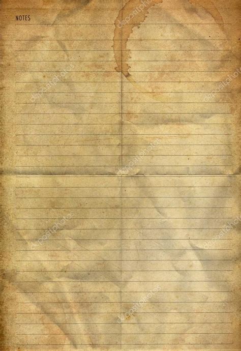 Coffee Stained On Old Folding Notes Paper Stock Photo Old Paper