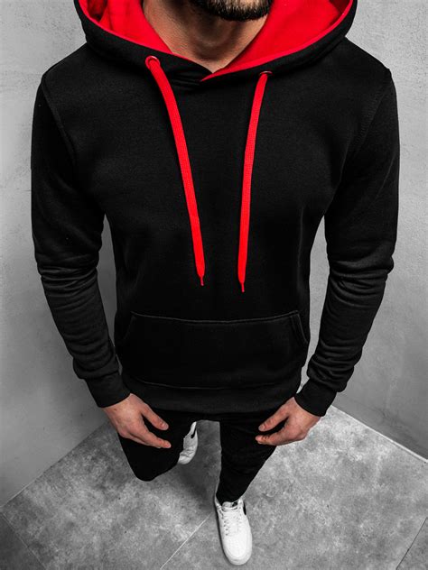 Sudadera De Hombre Negra Roja Ozonee Js Z Ozonee