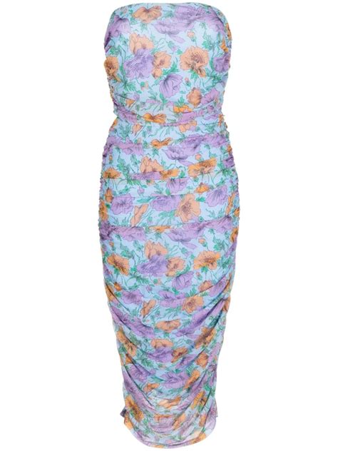 Veronica Beard Quiana Strapless Floral Bodycon Dress In Multicoloured