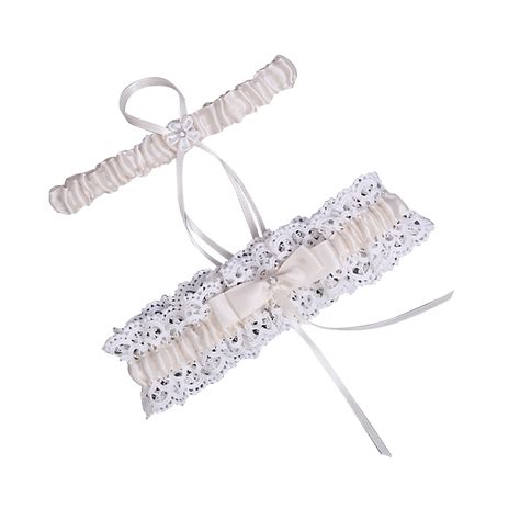 Hesxuno Wedding Decoration Lace Embroidery Wedding Suit Bridal Garter