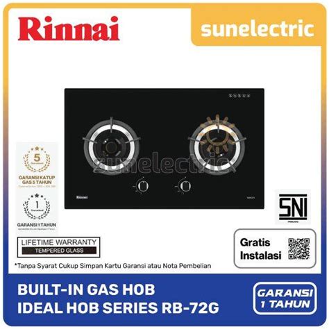 Jual Rinnai Built In Hob Rb G Kompor Tanam Tungku Ukuran X X