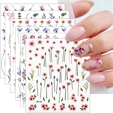 Amazon Flower Nail Art Stickers Charming Butterfly Nail Decals